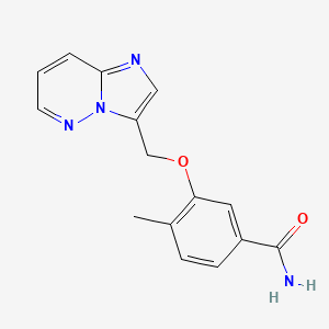 molecular formula C15H14N4O2 B2790219 3-(Imidazo[1,2-b]pyridazin-3-ylmethoxy)-4-methylbenzamide CAS No. 2416231-53-1