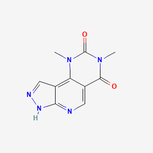 molecular formula C10H9N5O2 B2790222 11,13-Dimethyl-4,5,7,11,13-pentaazatricyclo[7.4.0.0,2,6]trideca-1,3,6,8-tetraene-10,12-dione CAS No. 1989659-57-5
