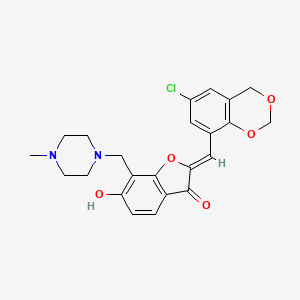 molecular formula C23H23ClN2O5 B2790224 (Z)-2-((6-chloro-4H-benzo[d][1,3]dioxin-8-yl)methylene)-6-hydroxy-7-((4-methylpiperazin-1-yl)methyl)benzofuran-3(2H)-one CAS No. 929434-06-0