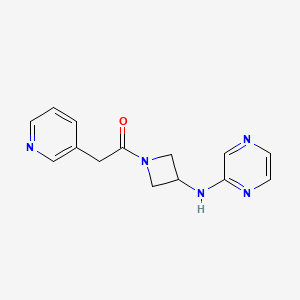 molecular formula C14H15N5O B2790232 1-(3-(Pyrazin-2-ylamino)azetidin-1-yl)-2-(pyridin-3-yl)ethan-1-one CAS No. 2194846-62-1