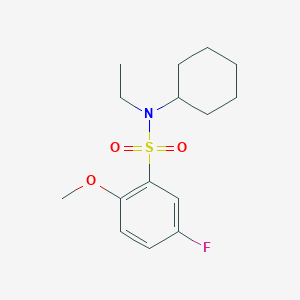 molecular formula C15H22FNO3S B279024 N-cyclohexyl-N-ethyl-5-fluoro-2-methoxybenzenesulfonamide 