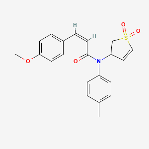 molecular formula C21H21NO4S B2790241 (Z)-N-(1,1-dioxido-2,3-dihydrothiophen-3-yl)-3-(4-methoxyphenyl)-N-(p-tolyl)acrylamide CAS No. 691392-54-8