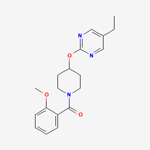 molecular formula C19H23N3O3 B2790243 [4-(5-Ethylpyrimidin-2-yl)oxypiperidin-1-yl]-(2-methoxyphenyl)methanone CAS No. 2380010-25-1