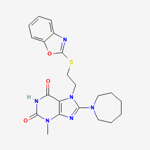8-(azepan-1-yl)-7-(2-(benzo[d]oxazol-2-ylthio)ethyl)-3-methyl-1H-purine-2,6(3H,7H)-dione