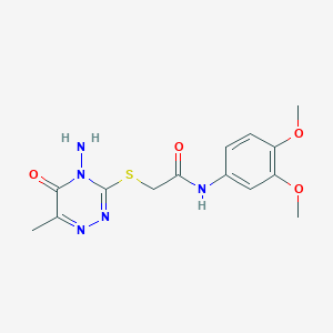 2-[(4-amino-6-methyl-5-oxo-4,5-dihydro-1,2,4-triazin-3-yl)sulfanyl]-N-(3,4-dimethoxyphenyl)acetamide