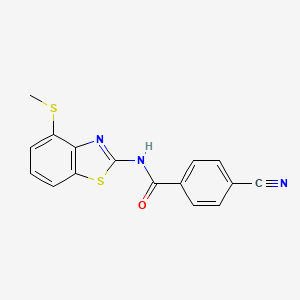 molecular formula C16H11N3OS2 B2790252 4-cyano-N-(4-(methylthio)benzo[d]thiazol-2-yl)benzamide CAS No. 899983-02-9