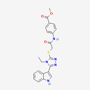 methyl 4-(2-((4-ethyl-5-(1H-indol-3-yl)-4H-1,2,4-triazol-3-yl)thio)acetamido)benzoate