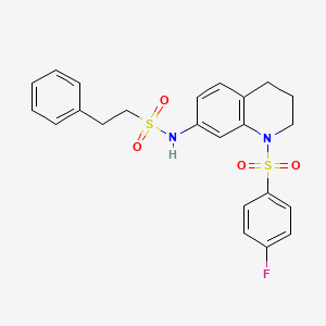 N-(1-((4-fluorophenyl)sulfonyl)-1,2,3,4-tetrahydroquinolin-7-yl)-2-phenylethanesulfonamide