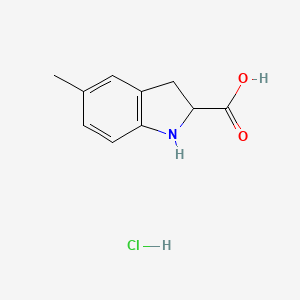 molecular formula C10H12ClNO2 B2790260 5-Methyl-2-indolinecarboxylic acid hydrochloride CAS No. 785730-27-0; 82924-42-3