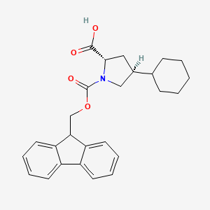 molecular formula C26H29NO4 B2790261 (2S,4S)-Fmoc-4-cyclohexyl-pyrrolidine-2-carboxylic acid CAS No. 467438-40-0