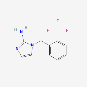 molecular formula C11H10F3N3 B2790262 1-[2-(Trifluoromethyl)benzyl]-1H-imidazol-2-amine CAS No. 1179932-07-0