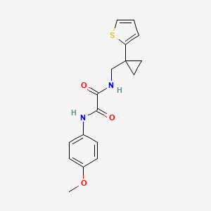 molecular formula C17H18N2O3S B2790265 N1-(4-methoxyphenyl)-N2-((1-(thiophen-2-yl)cyclopropyl)methyl)oxalamide CAS No. 1207034-61-4