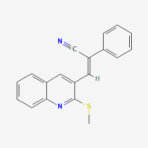 molecular formula C19H14N2S B2790273 (Z)-3-[2-(methylsulfanyl)-3-quinolinyl]-2-phenyl-2-propenenitrile CAS No. 1164476-25-8