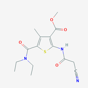 molecular formula C15H19N3O4S B2790282 Methyl 2-[(cyanoacetyl)amino]-5-[(diethylamino)-carbonyl]-4-methylthiophene-3-carboxylate CAS No. 514218-43-0