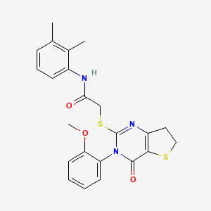 molecular formula C23H23N3O3S2 B2790283 N-(2,3-dimethylphenyl)-2-((3-(2-methoxyphenyl)-4-oxo-3,4,6,7-tetrahydrothieno[3,2-d]pyrimidin-2-yl)thio)acetamide CAS No. 686772-08-7