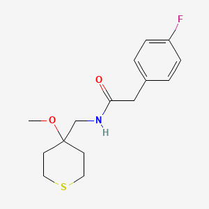 2-(4-fluorophenyl)-N-((4-methoxytetrahydro-2H-thiopyran-4-yl)methyl)acetamide