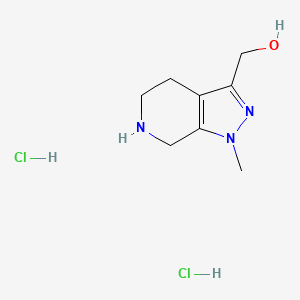 molecular formula C8H15Cl2N3O B2790288 (1-Methyl-4,5,6,7-tetrahydro-1H-pyrazolo[3,4-c]pyridin-3-yl)methanol dihydrochloride CAS No. 2260937-19-5