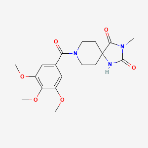 molecular formula C18H23N3O6 B2790290 3-Methyl-8-(3,4,5-trimethoxybenzoyl)-1,3,8-triazaspiro[4.5]decane-2,4-dione CAS No. 1021117-61-2