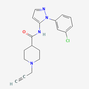 molecular formula C18H19ClN4O B2790295 N-[1-(3-chlorophenyl)-1H-pyrazol-5-yl]-1-(prop-2-yn-1-yl)piperidine-4-carboxamide CAS No. 1311880-95-1