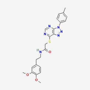 molecular formula C23H24N6O3S B2790296 N-(3,4-dimethoxyphenethyl)-2-((3-(p-tolyl)-3H-[1,2,3]triazolo[4,5-d]pyrimidin-7-yl)thio)acetamide CAS No. 863459-68-1