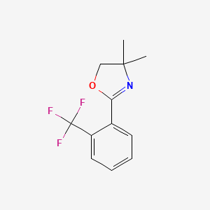 molecular formula C12H12F3NO B2790300 4,4-Dimethyl-2-(2-(trifluoromethyl) phenyl)-4,5-dihydrooxazole CAS No. 263382-53-2