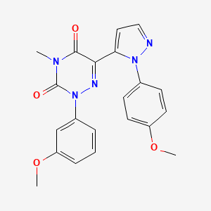 2-(3-Methoxyphenyl)-6-(1-(4-methoxyphenyl)-1H-pyrazol-5-yl)-4-methyl-1,2,4-triazine-3,5(2H,4H)-dione