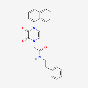 molecular formula C24H21N3O3 B2790311 2-(4-(naphthalen-1-yl)-2,3-dioxo-3,4-dihydropyrazin-1(2H)-yl)-N-phenethylacetamide CAS No. 898463-58-6