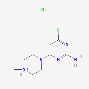 molecular formula C9H15Cl2N5 B2790312 1-(2-Amino-6-chloro-4-pyrimidinyl)-4-methylhexahydropyrazin-4-ium chloride CAS No. 321571-55-5