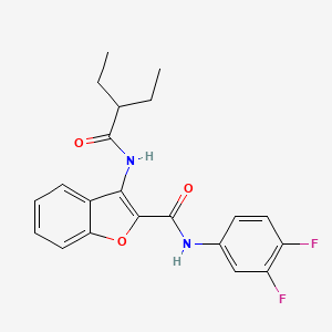 molecular formula C21H20F2N2O3 B2790317 N-(3,4-difluorophenyl)-3-(2-ethylbutanamido)benzofuran-2-carboxamide CAS No. 888443-47-8