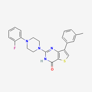 molecular formula C23H21FN4OS B2790320 2-[4-(2-fluorophenyl)piperazin-1-yl]-7-(3-methylphenyl)thieno[3,2-d]pyrimidin-4(3H)-one CAS No. 1242901-50-3