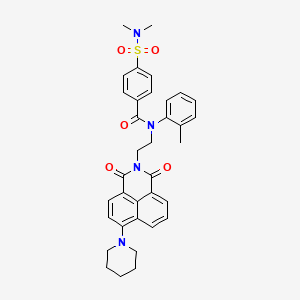 4-(N,N-dimethylsulfamoyl)-N-(2-(1,3-dioxo-6-(piperidin-1-yl)-1H-benzo[de]isoquinolin-2(3H)-yl)ethyl)-N-(o-tolyl)benzamide