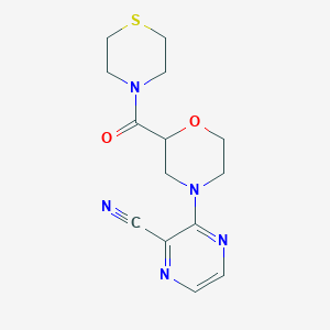3-[2-(Thiomorpholine-4-carbonyl)morpholin-4-yl]pyrazine-2-carbonitrile