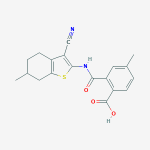 2-[(3-Cyano-6-methyl-4,5,6,7-tetrahydro-1-benzothiophen-2-yl)carbamoyl]-4-methylbenzoic acid