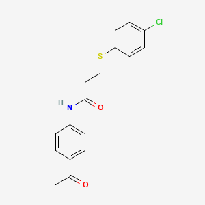 N-(4-acetylphenyl)-3-[(4-chlorophenyl)sulfanyl]propanamide