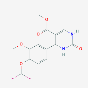 molecular formula C15H16F2N2O5 B2790345 Methyl 4-[4-(difluoromethoxy)-3-methoxyphenyl]-6-methyl-2-oxo-1,2,3,4-tetrahydropyrimidine-5-carboxylate CAS No. 304864-60-6