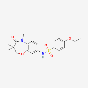 molecular formula C20H24N2O5S B2790360 4-ethoxy-N-(3,3,5-trimethyl-4-oxo-2,3,4,5-tetrahydrobenzo[b][1,4]oxazepin-8-yl)benzenesulfonamide CAS No. 921903-45-9