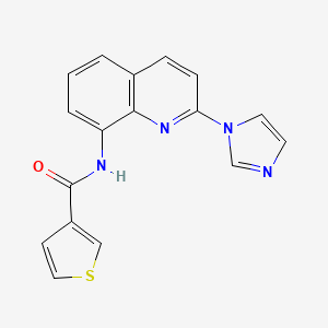 molecular formula C17H12N4OS B2790365 N-(2-(1H-imidazol-1-yl)quinolin-8-yl)thiophene-3-carboxamide CAS No. 1226432-98-9