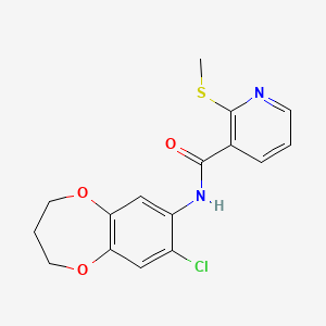 N-(8-chloro-3,4-dihydro-2H-1,5-benzodioxepin-7-yl)-2-(methylsulfanyl)pyridine-3-carboxamide