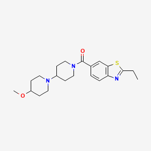 molecular formula C21H29N3O2S B2790391 1'-(2-Ethyl-1,3-benzothiazole-6-carbonyl)-4-methoxy-1,4'-bipiperidine CAS No. 1705340-27-7