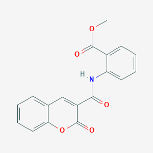 molecular formula C18H13NO5 B2790393 methyl 2-{[(2-oxo-2H-chromen-3-yl)carbonyl]amino}benzoate CAS No. 150711-89-0