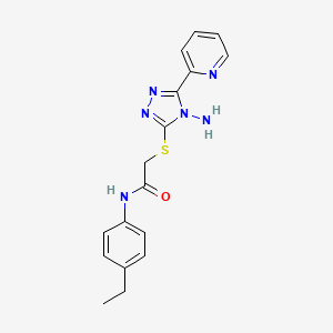 molecular formula C17H18N6OS B2790395 2-{[4-amino-5-(pyridin-2-yl)-4H-1,2,4-triazol-3-yl]sulfanyl}-N-(4-ethylphenyl)acetamide CAS No. 880804-57-9