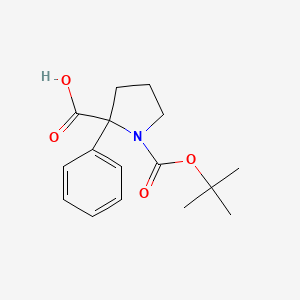molecular formula C16H21NO4 B2790412 1-(Tert-butoxycarbonyl)-2-phenylpyrrolidine-2-carboxylic acid CAS No. 744245-06-5
