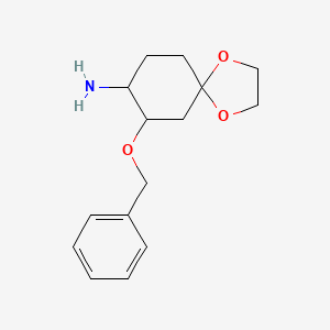 molecular formula C15H21NO3 B2790416 7-(Benzyloxy)-1,4-dioxaspiro[4.5]decan-8-amine CAS No. 953734-45-7