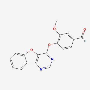 molecular formula C18H12N2O4 B2790417 4-([1]Benzofuro[3,2-d]pyrimidin-4-yloxy)-3-methoxybenzaldehyde CAS No. 721409-55-8