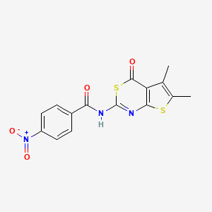 N-{5,6-dimethyl-4-oxo-4H-thieno[2,3-d][1,3]thiazin-2-yl}-4-nitrobenzamide