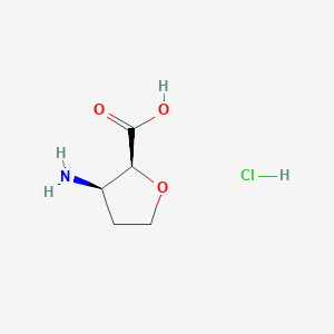 molecular formula C5H10ClNO3 B2790422 (2S,3R)-3-Aminooxolane-2-carboxylic acid;hydrochloride CAS No. 149409-90-5