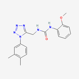 molecular formula C18H20N6O2 B2790435 1-((1-(3,4-dimethylphenyl)-1H-tetrazol-5-yl)methyl)-3-(2-methoxyphenyl)urea CAS No. 942000-41-1