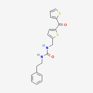 molecular formula C19H18N2O2S2 B2790445 1-Phenethyl-3-((5-(thiophene-2-carbonyl)thiophen-2-yl)methyl)urea CAS No. 1421527-98-1