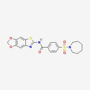 N-([1,3]dioxolo[4',5':4,5]benzo[1,2-d]thiazol-6-yl)-4-(azepan-1-ylsulfonyl)benzamide