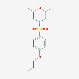 molecular formula C15H23NO4S B279045 2,6-Dimethyl-4-[(4-propoxyphenyl)sulfonyl]morpholine 